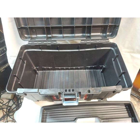 Husky 16 in. Black Plastic Portable Tool Box with Handle, Metal Latch, Lockable - Picture 5 of 5